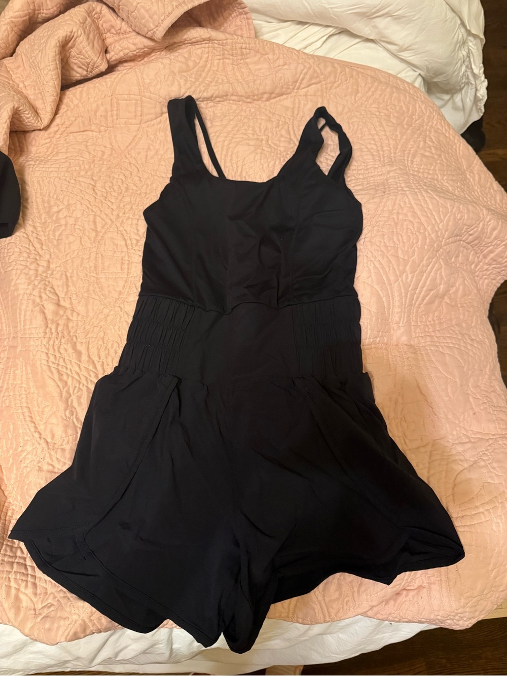 Black One-Piece athletic Romper